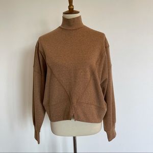 LONG SLEEVE BEIGE TAN SWEATER SIZE SMALL